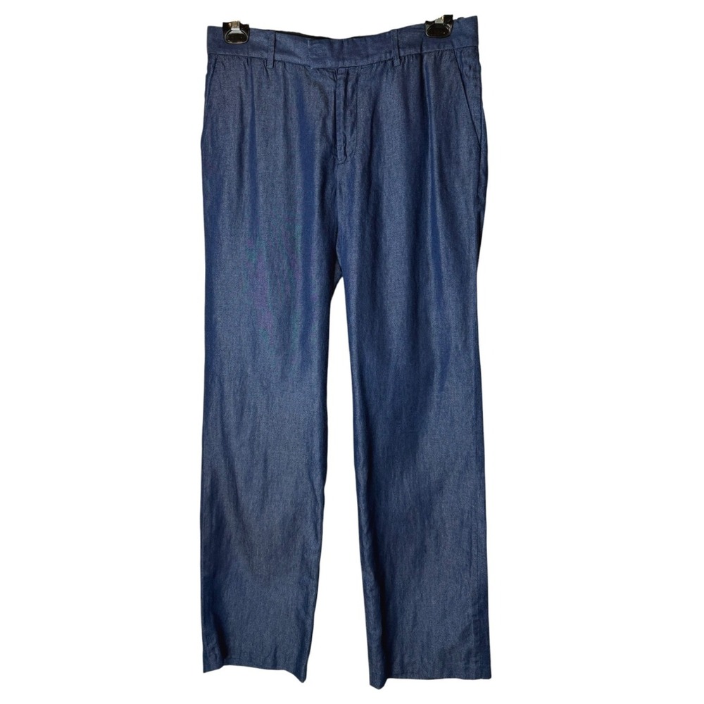 Garciavelez‎ Suit Trouser Women Large Blue NWT Tencel Cotton Blend Denim Pants